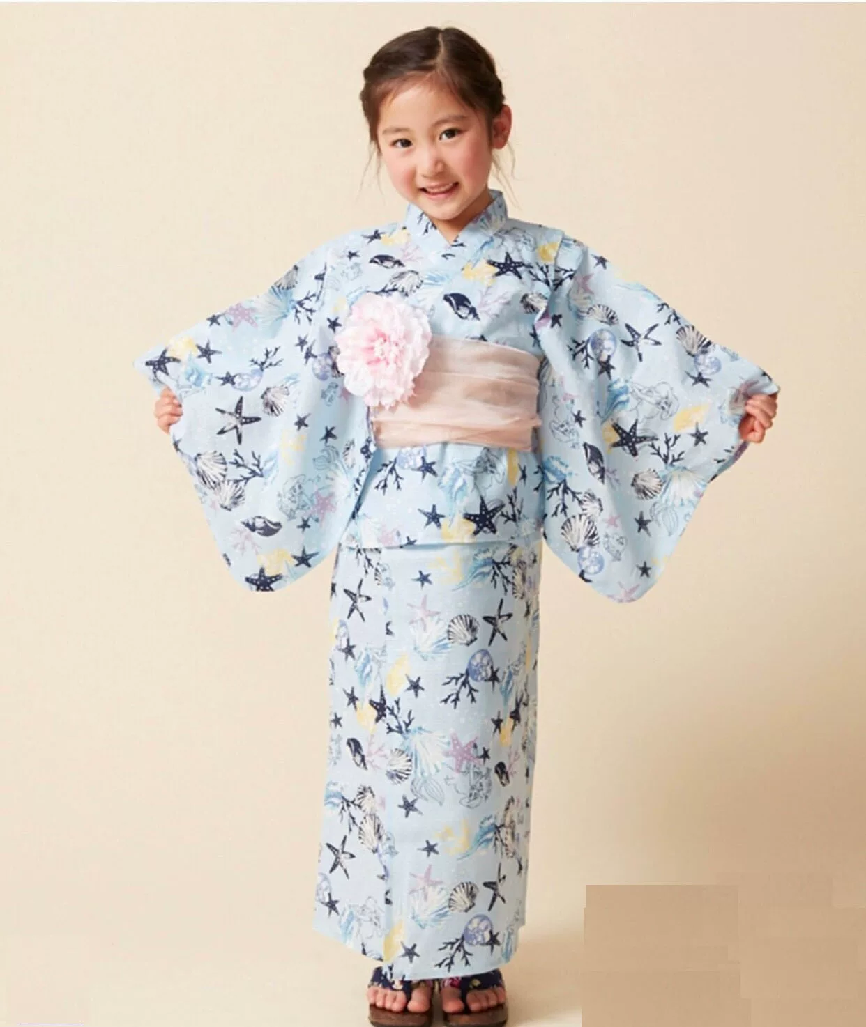 Japanese children's split bathrobe, cotton cloth, style