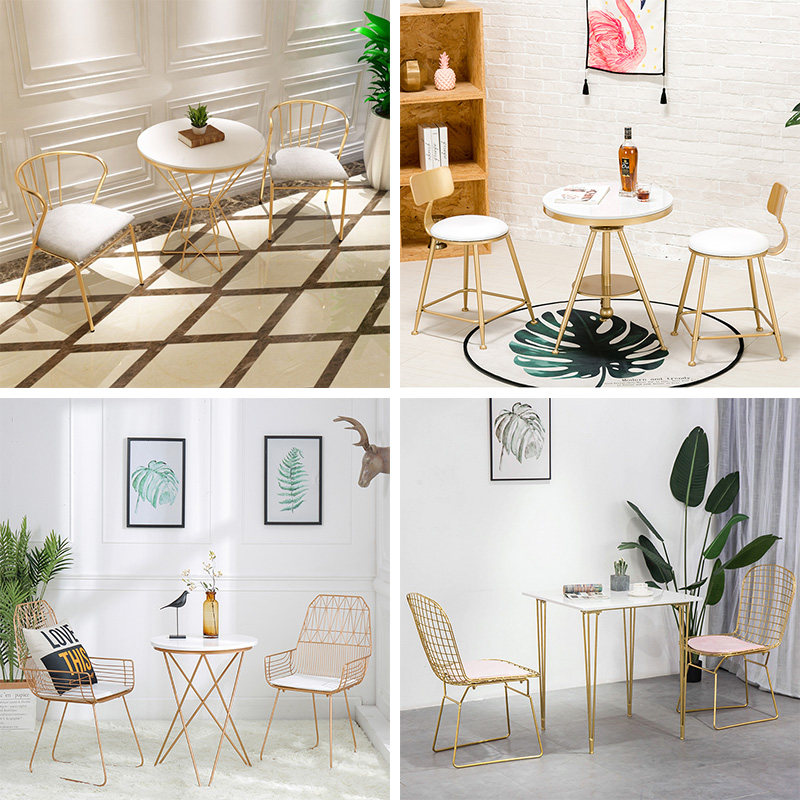 Nordic milk tea shop tables and chairs combined leisure bar balcony three pieces of small fresh cafe dessert small round table