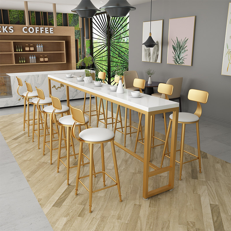 Nordic Solid Wood Bar Table Close By Wall Home Casual Table And Chairs Cafe Milk Tea Shop Long Strip Table High Foot Brief Bar