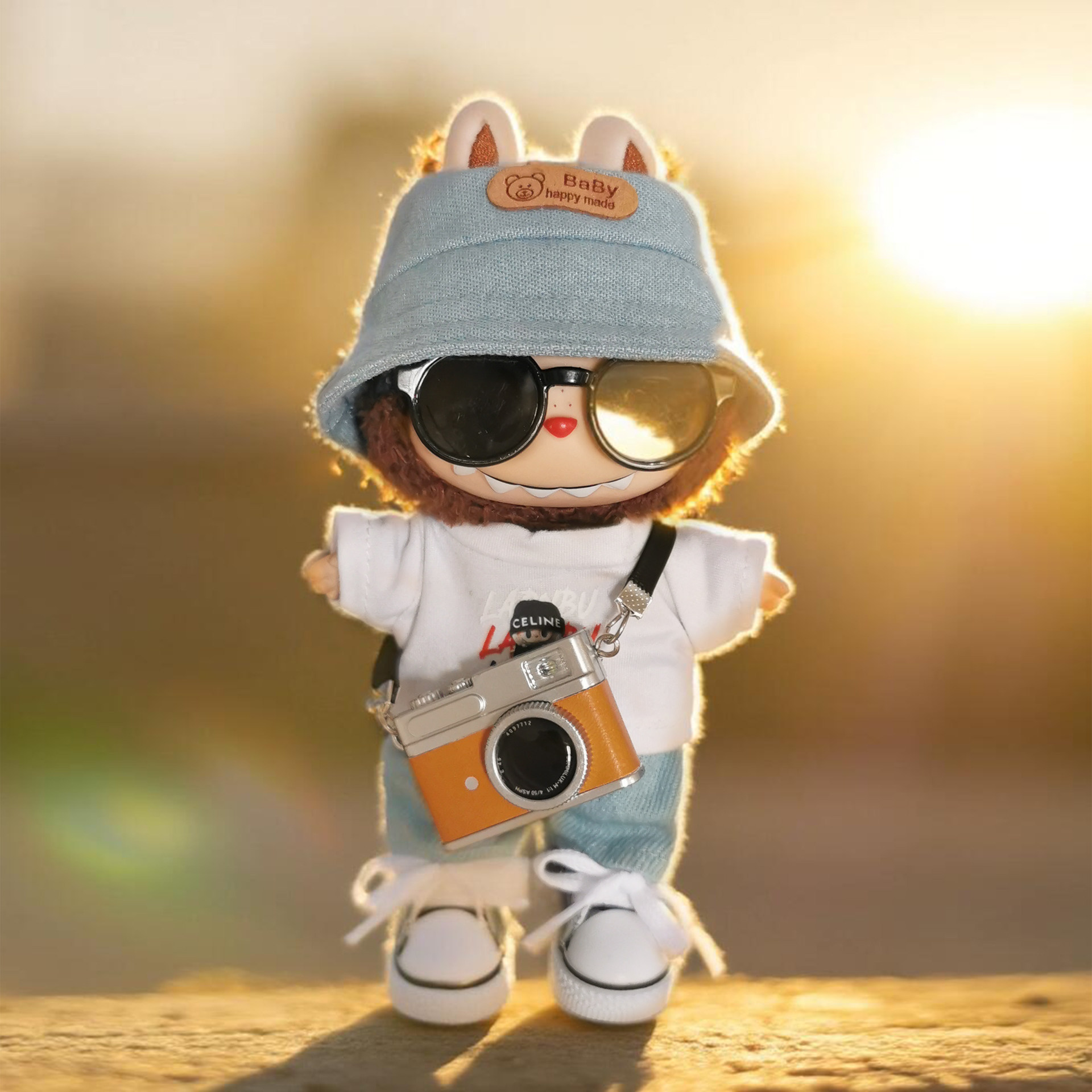 Summer's hottest trend: labubu 3.0 macaron retro camera t-shirt