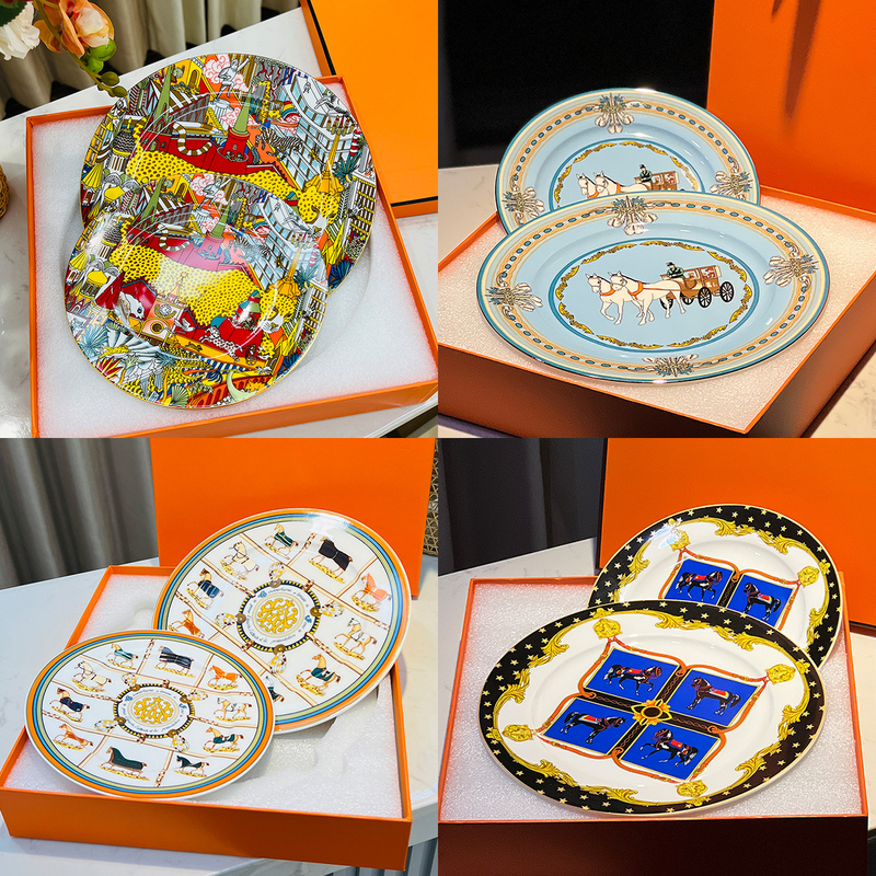 European-Style Bone China Western Dinner Plate, Round, 10inch Pasta Plates, Afternoon Tea Snack Cake Plate, Wedding Gift European-Style Bone China Western Dinner Plate, Round, 10inch Pasta Plates, Afternoon Tea Snack Cake Plate, Wedding Gift