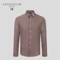 AKNACKFUSS light luxury Tide brand shirt men 2021 new fashion slim webbing business Korean casual inch shirt