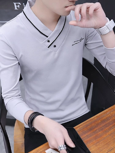 Лонгслив, осенняя трендовая толстовка, базовое приятное телу термобелье для школьников, V-образный вырез, в корейском стиле