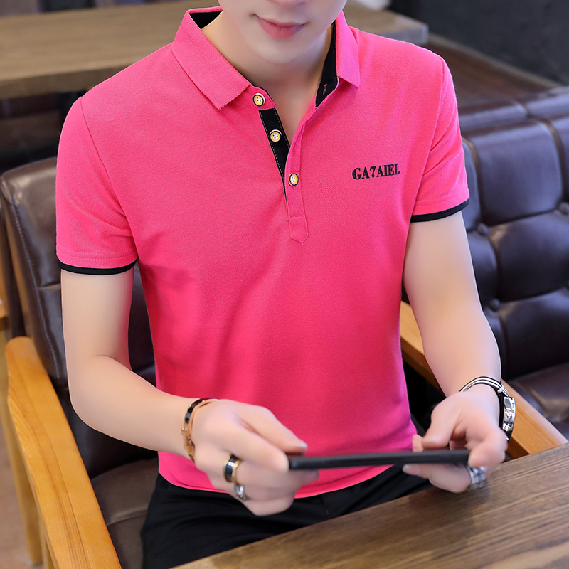 Summer Polo Shirt Short-Sleeve T-Shirt Men's Turn-Down Collar Korean Style Half-Sleeve Summer Top Men's Trendy Brand Workwear Thin Summer Polo Shirt Short-Sleeve T-Shirt Men's Turn-Down Collar Korean Style Half-Sleeve Summer Top Men's Trendy Brand Workwear Thin