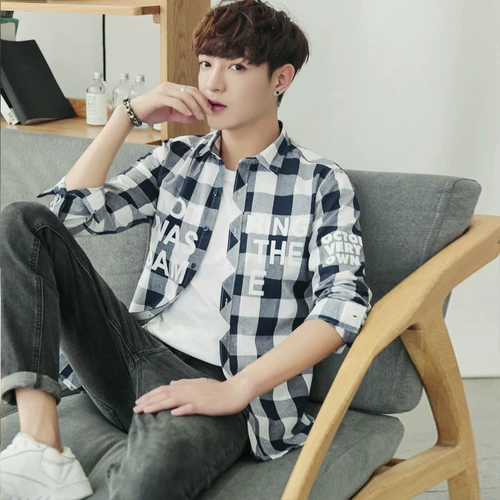 Демисезонная трендовая рубашка, лонгслив для школьников, в корейском стиле, облегающий крой, подходит для подростков