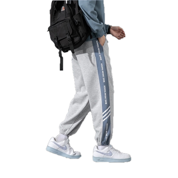 Teenagers' Fleece-Lined Sweatpants for Men, Spring, Autumn and Winter Cotton-Feel Casual Pants, New Student Jogger Pants, Trendy