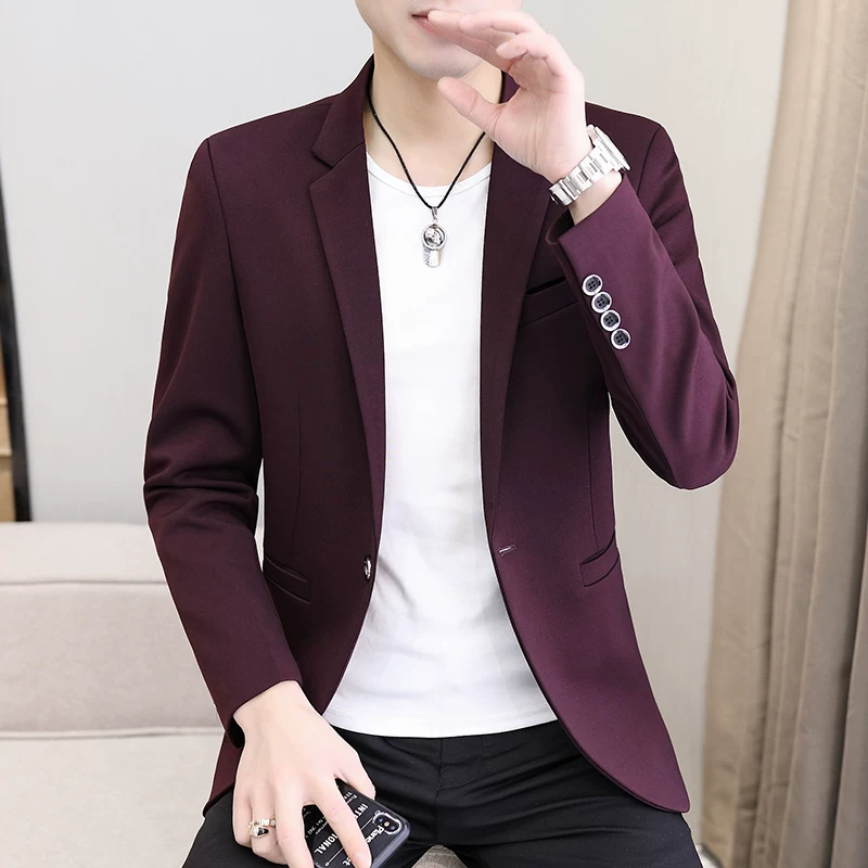 Трендовый осенний классический пиджак, корейский стиль, slim fit
