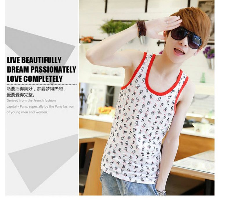 Áo vest nam mùa hè giản dị Slim Hàn Quốc mồ hôi vest nam thanh niên Slim không tay chạm đáy áo thủy triều nam áo 3 lỗ nam rộng nách