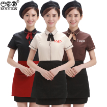 Hotel waiter overalls short-sleeved Custom Hotel Chinese and Western restaurant hot pot restaurant tooling set for men and women Summer