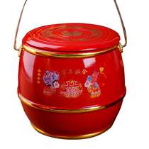 Wedding goods descendants bucket wedding red accompaniment big treasure bucket wedding room knot ornaments wood single use two options available
