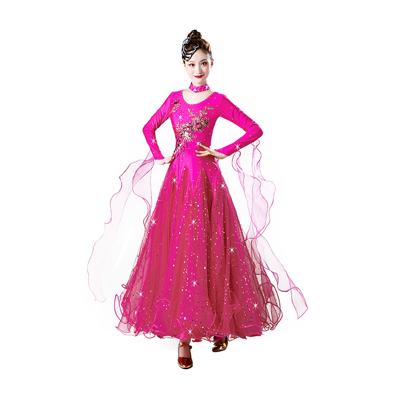 Black blue ballroom dance dresses for women girls National standard