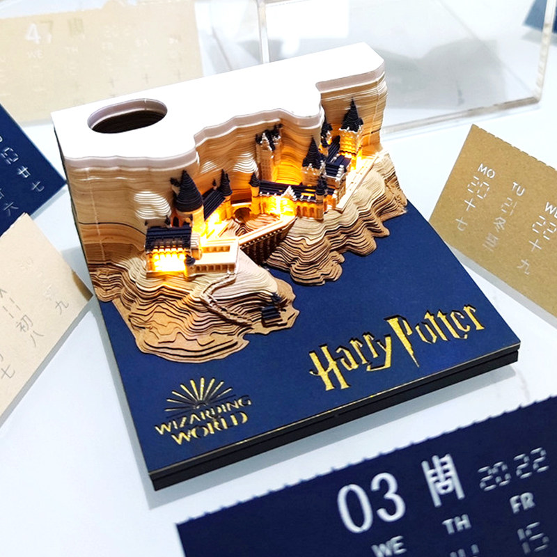 Harry Potter perimeter 3D Cubism convenience post Hogwarts castle convenience post birthday gift paper Sculpture Stationery calendar