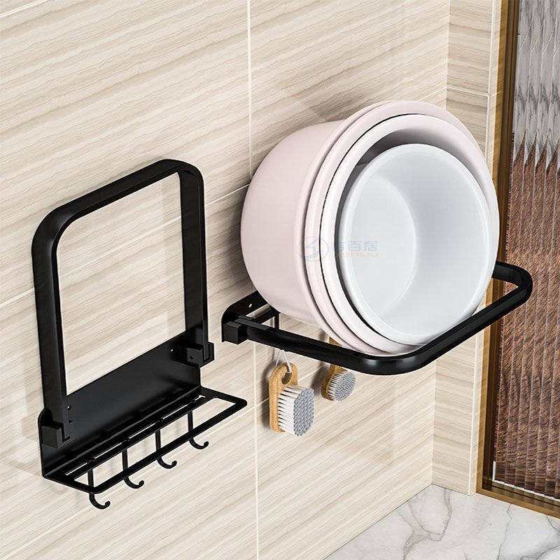Jibaiju washbasin rack free punching wall hanging bathroom rack powder room basin rack toilet basin