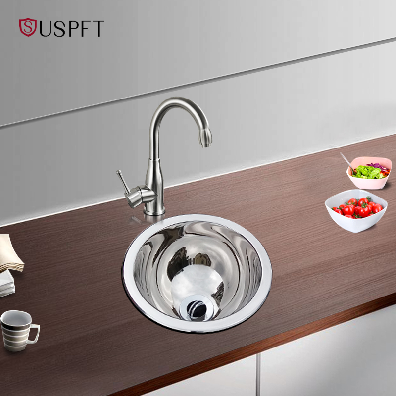 304 Stainless Steel Sink Mini Round Single Sink Wash Basin Tea Bar Rv Small Wash Basin Balcony