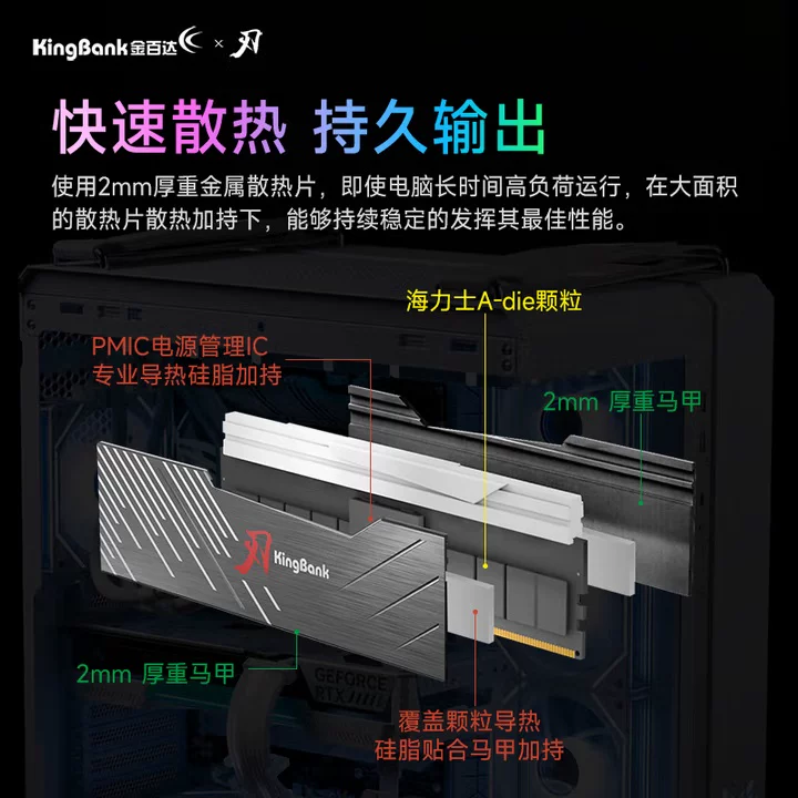 Jinbaida Черно-белый клинок Silver Jue Star Blade 16G/32GDDR5 Desktop Memory Bar Hynix RGB Подсветка