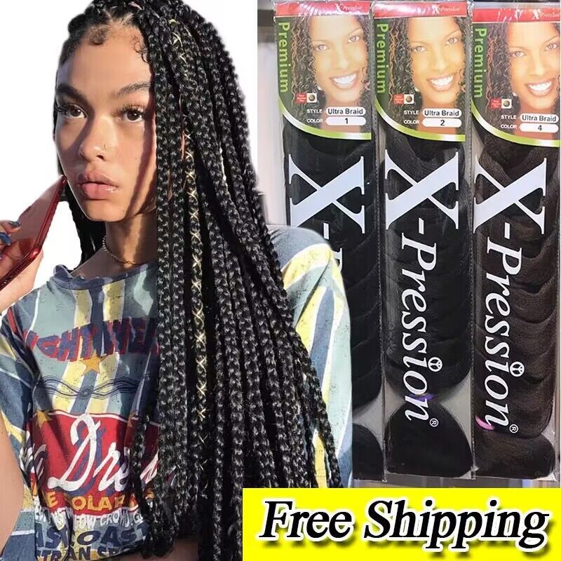 Xpression Braids Hair Extension 82Inch/165G Braided Hair Wig Large Braids