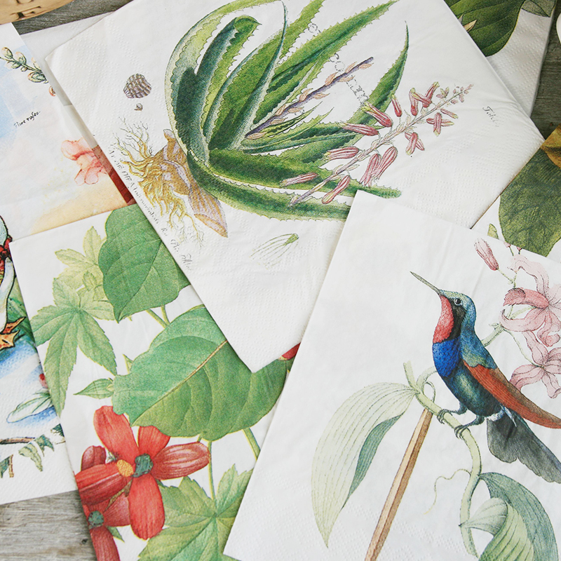 Wedding party creative printing napkin High-end dining room cafe napkin Facial tissue Household paper handkerchief