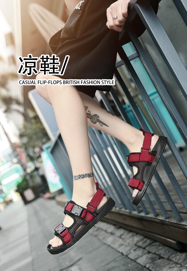 Mùa hè 2019 mới dép nam giản dị thoáng khí dép trơn Hàn Quốc phiên bản hàn ngoài trời mang rỗng giày sandal
