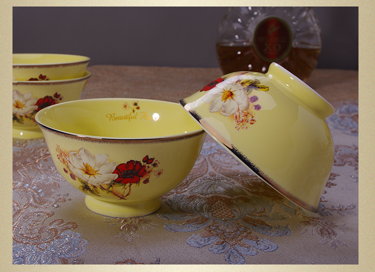 Jingdezhen món quà gốm sứ dao kéo cá tính dày lên hộ gia đình châu Âu bát đĩa bát đĩa kết hợp đĩa chén ăn cơm