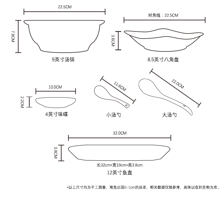 Jingdezhen bộ đồ ăn gốm bộ quà tặng Trung Quốc phong cách nhỏ tươi thời trang khỏe mạnh nhà bếp sáng tạo kết hợp bộ đồ ăn