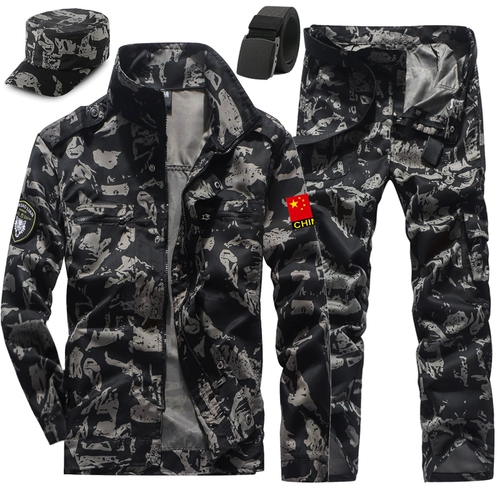 Черный камуфляжный летний тонкий тактический комплект для работы