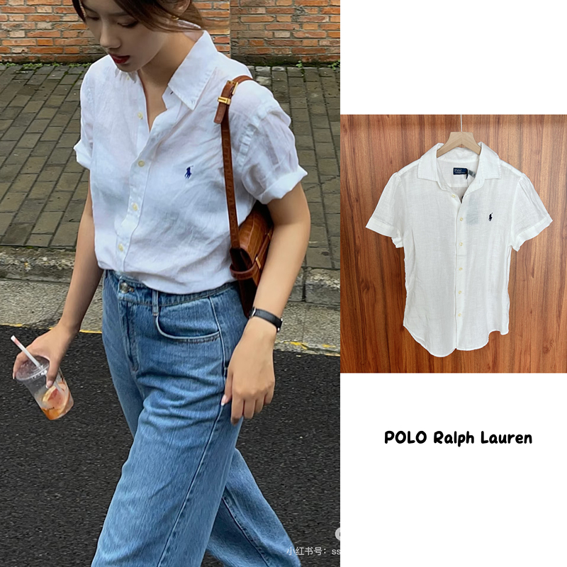 26 Spring/Summer! Polo Ralph Lauren College-Style Linen Short-Sleeve Shirt