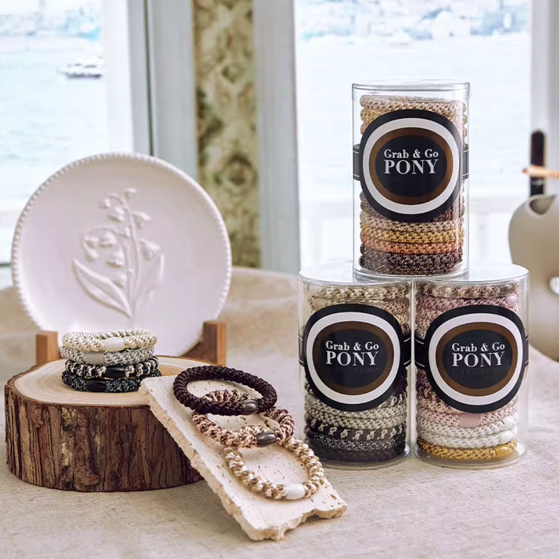 Same Style as Zheng Qinwen! Brand Authorized L. Erickson High-Elasticity Comfortable Hair Ties, 2 Sets 