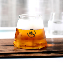 Custom beer cup lettering glass square colorless transparent logo birthday creative gift ins Mt Fuji cup