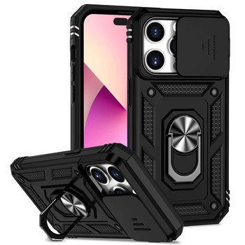 Suitable for iPhone 16 Mobile Phone Case Military Grade Anti-Fall Apple 15Pro Protective Case Ip New 16Promax Push Window Lens 15Plus Magnetic Ring Holder Fifteen All-Inclusive Creative Trendy Case