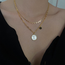 Xiaobao s925 sterling silver gold goddess necklace female ins European and American simple clavicle chain 2021 new niche