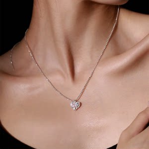 7.24 xiaobao s925 sterling silver lava texture color zirconium love pendant female only pendant niche design fashion necklace