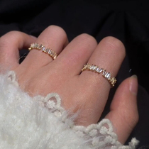 Xiaobao 925 sterling silver zircon ring female ins tide light luxury niche fashion exquisite personality high-end simple temperament