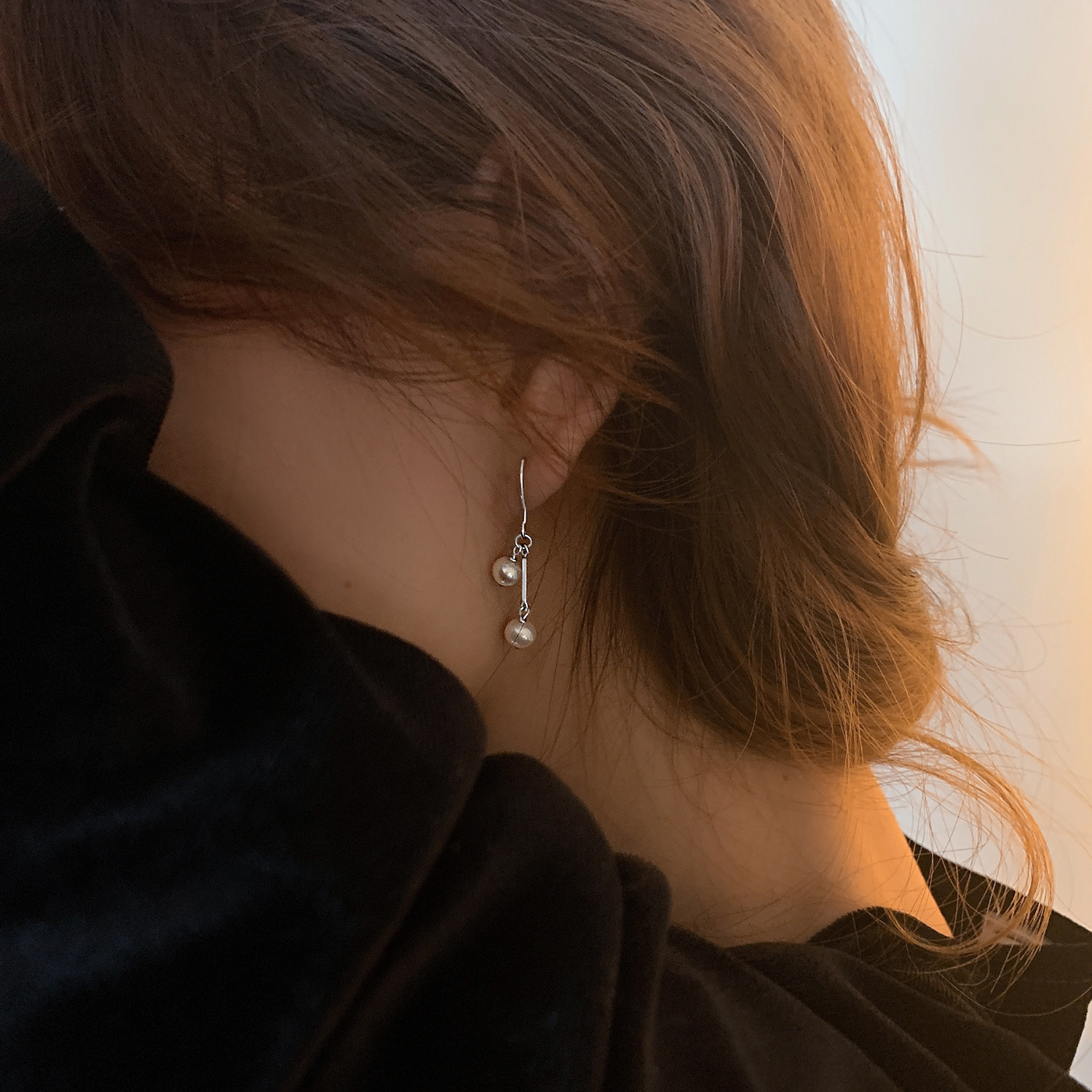 Xiaobao s925 sterling silver pearl tassel earrings 2022 new trendy women's simple personality temperament high-end net red