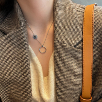 Xiaobao s925 sterling silver ring circle necklace 2021 new female niche design clavicle chain net red simple