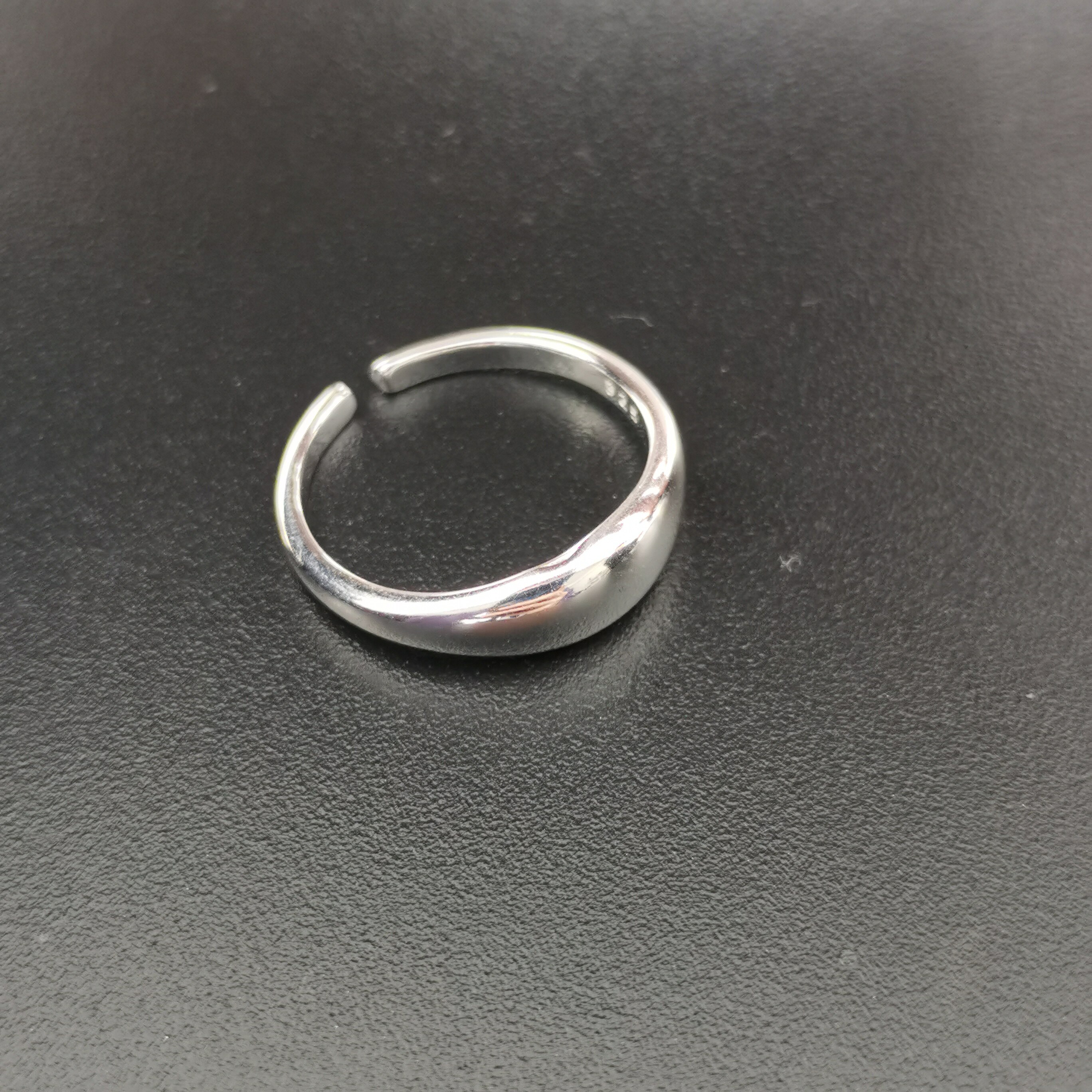 Small treasure s925 pure silver glossy surface opening ring female small crowddesign fashion individuality delicate and luxurious senior sense temperament
