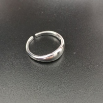 Small treasure s925 pure silver glossy surface opening ring female small crowddesign fashion individuality delicate and luxurious senior sense temperament
