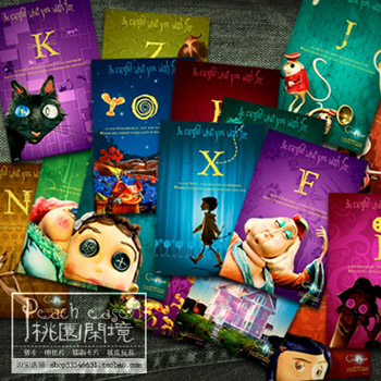 Halloween Gift A~Z Decorative Painting Animated Ghost Mom Coraline 26 Letter Set Card Postcard