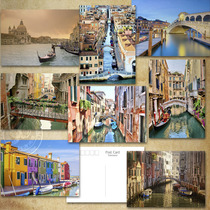 Walking Europe travel Italian town Venice Venice scenery Gongdora decorative painting core postcard 2