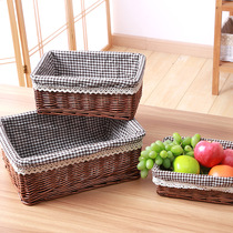 Pastoral Willow storage basket storage box for small items Rattan basket storage box kitchen sundries storage box