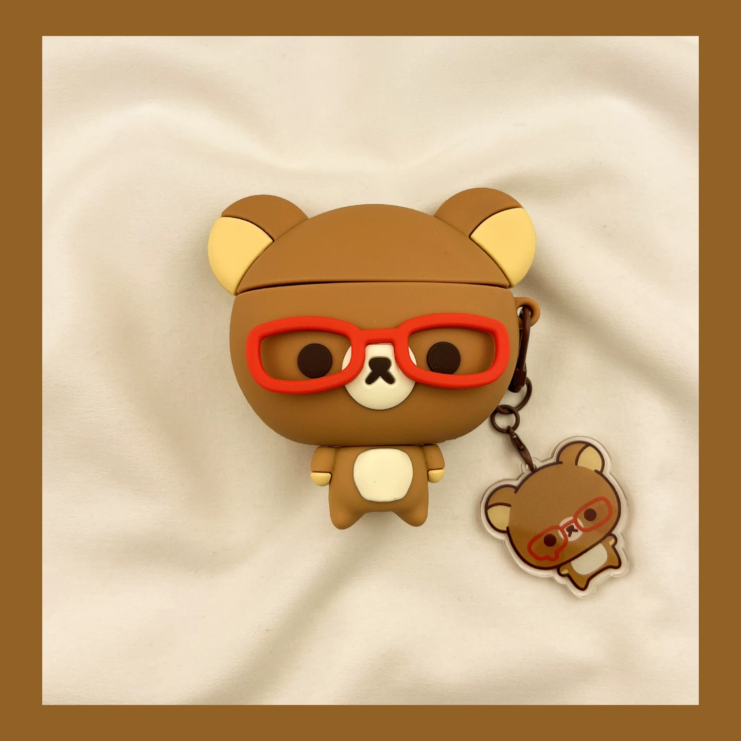 Защита для очков в стиле веселья и милоты Rilakkuma для AirPods4, чехол для AirPods3 совместимый с Apple Pro наушники, чехол 2-го поколения, беспроводной Bluetooth, 1-я третья 2-я AirPod Pro, 4-я 5-я коробка