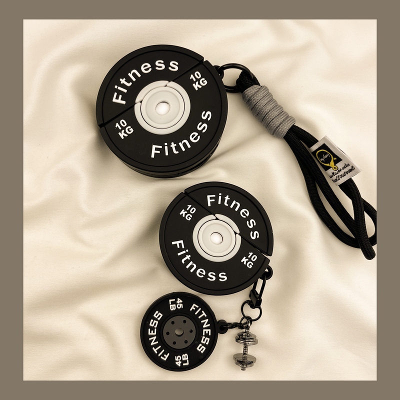 Creative and Fun Fitness Barbell-Shaped AirPods 5 Protective Case, Compatible with AirPods 4, Apple Pro 3 Earphone Case, Second Generation Wireless Bluetooth 1, Third Generation, Second Generation AirPods Pro, Fourth Generation, Fifth Generation Case