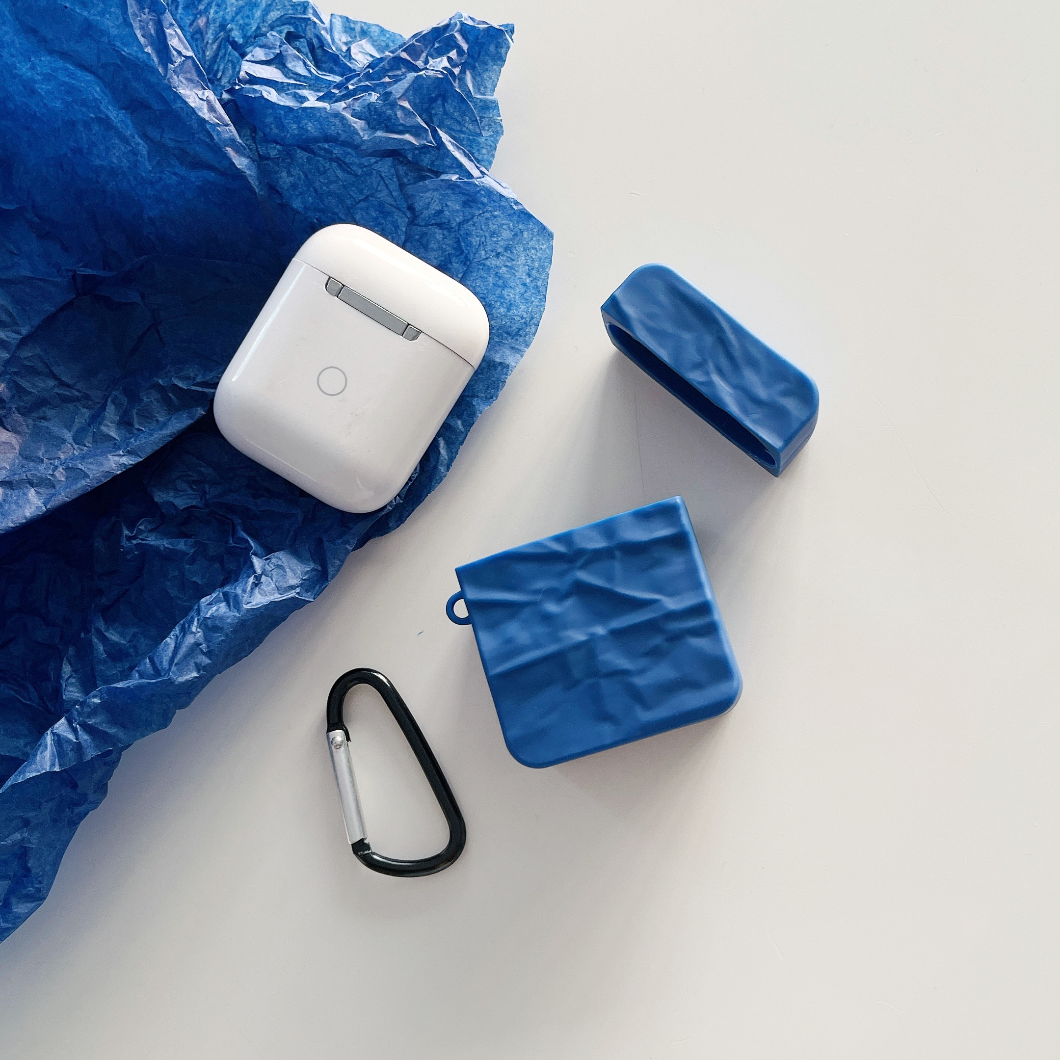 Lämplig för 3 skyddsfodral, vikta Klein Blue airpods trådlösa Bluetooth-hörlurar, mjuka silikonpods (4), 3:e_voghion.com