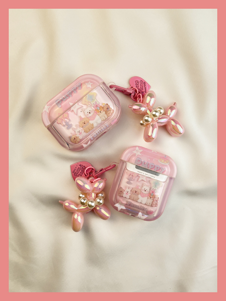 Instagram Cartoon Pink Star Puppy Schutzhülle Airpod 3 Wireless Bluetooth AIPods2 Kopfhörer Soft Case 1. 3._voghion.com