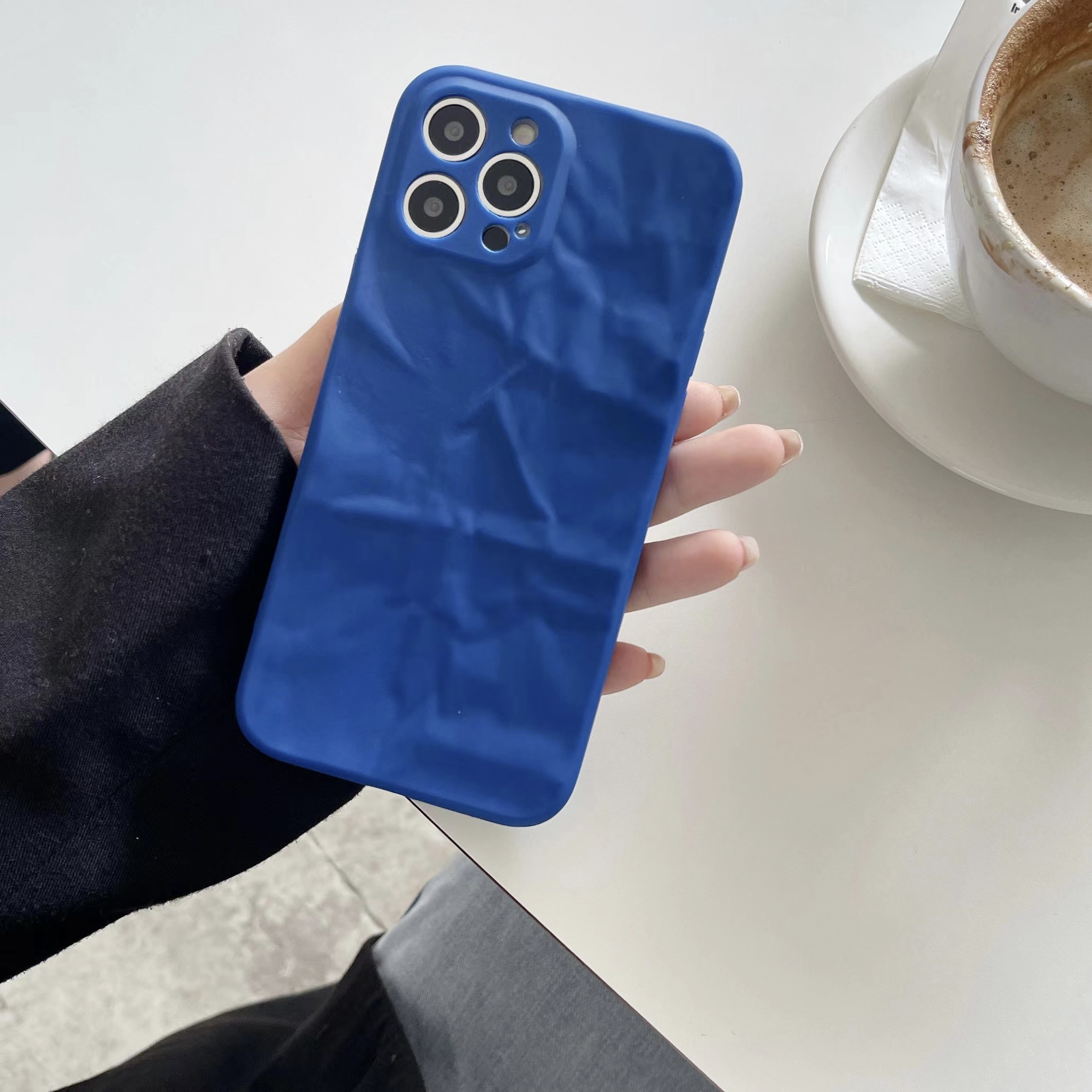 Wrinkled Klein Blue iphone 15 Phone Case iPhone 13 Pro New 12promax 11por Female 14 Anti Drop All Inclusive 14pro Premium_voghion.com