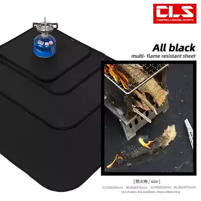 Outdoor camping silicone fireproof cloth, picnic barbecue heat insulation mat, flame retardant cloth, high temperature resistant fire blanket, glass fiber cloth