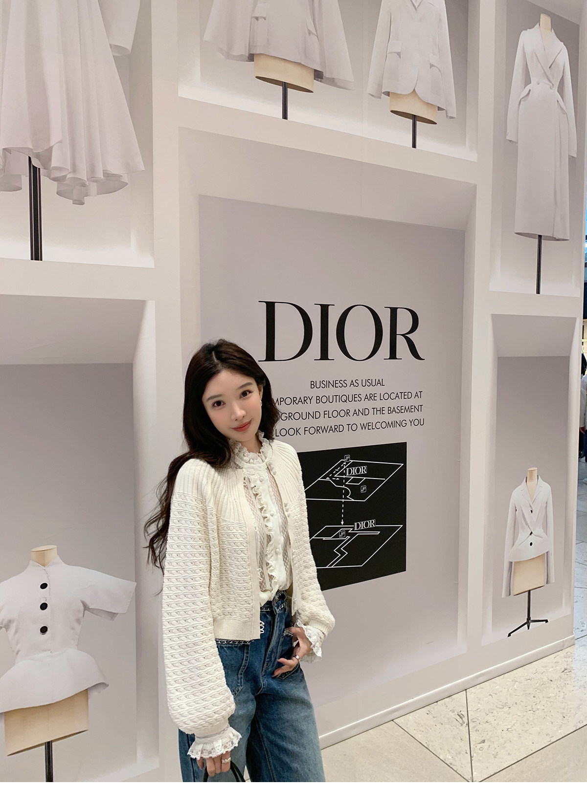 시 웨이 리앙 봄날 전복 프랑스식 낭만주의 루즈핏 느긋한 라운드 넥 벌룬 소매 홀로우 아웃 오픈 가디건 상세 이미지 33