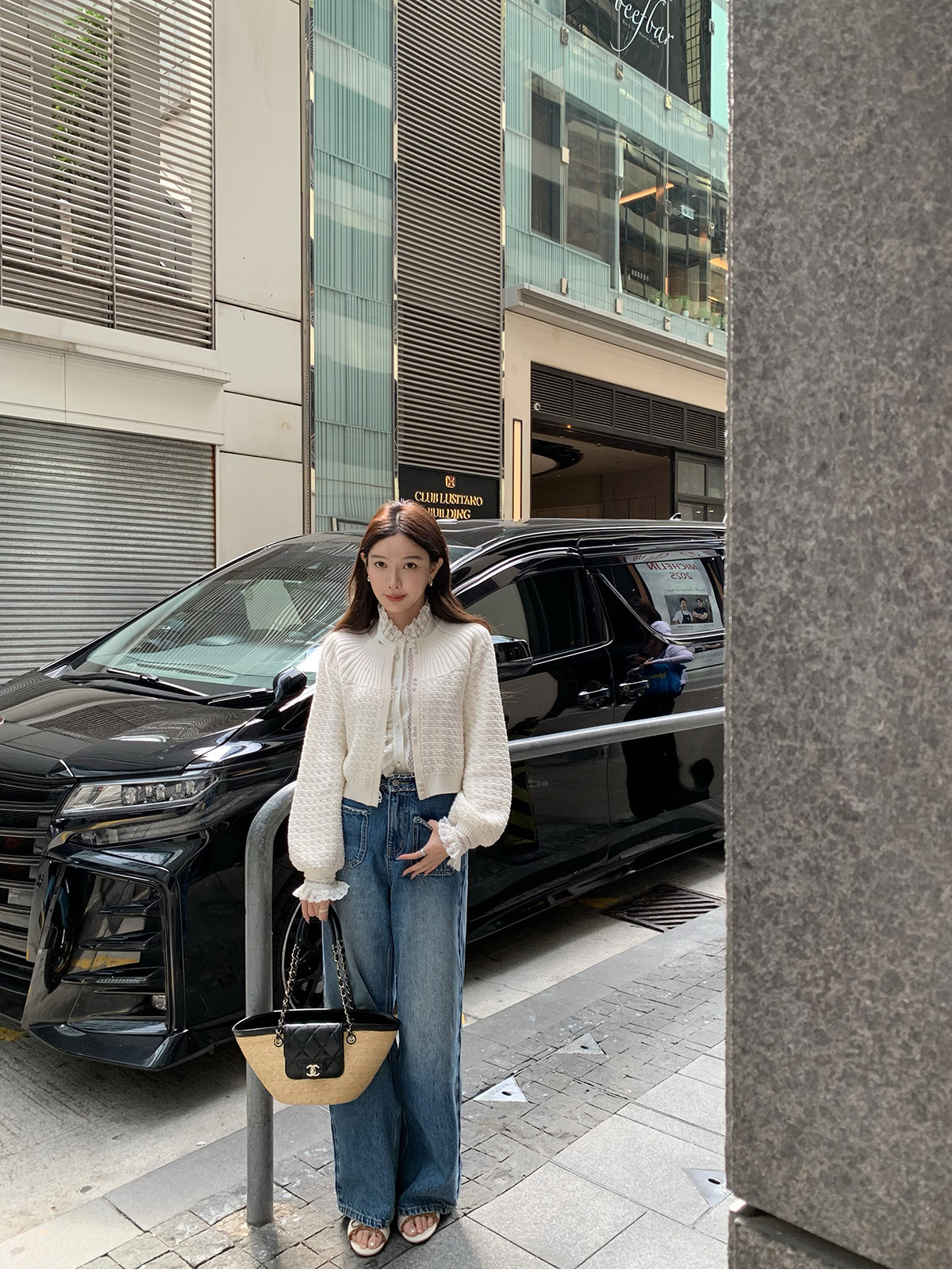 시 웨이 리앙 봄날 전복 프랑스식 낭만주의 루즈핏 느긋한 라운드 넥 벌룬 소매 홀로우 아웃 오픈 가디건 상세 이미지 41