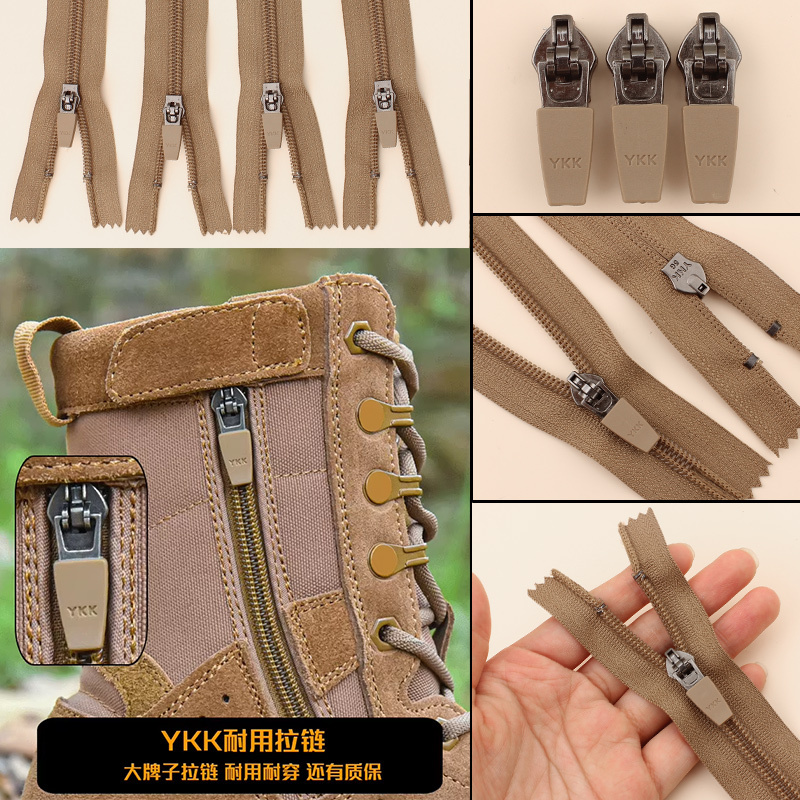 21 Style Combat Boots Zippered Combat Boots Brown New Training Boots Training Boots Zipper Accessories Nylon Zipper