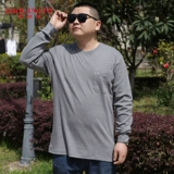 Лонгслив, хлопковая футболка, осеннее термобелье, для мужчины среднего возраста, оверсайз, большой размер