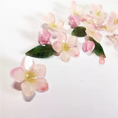 春闺记事海棠花开立体花朵粉萌造型软妹搭配半成品耳环发簪配件